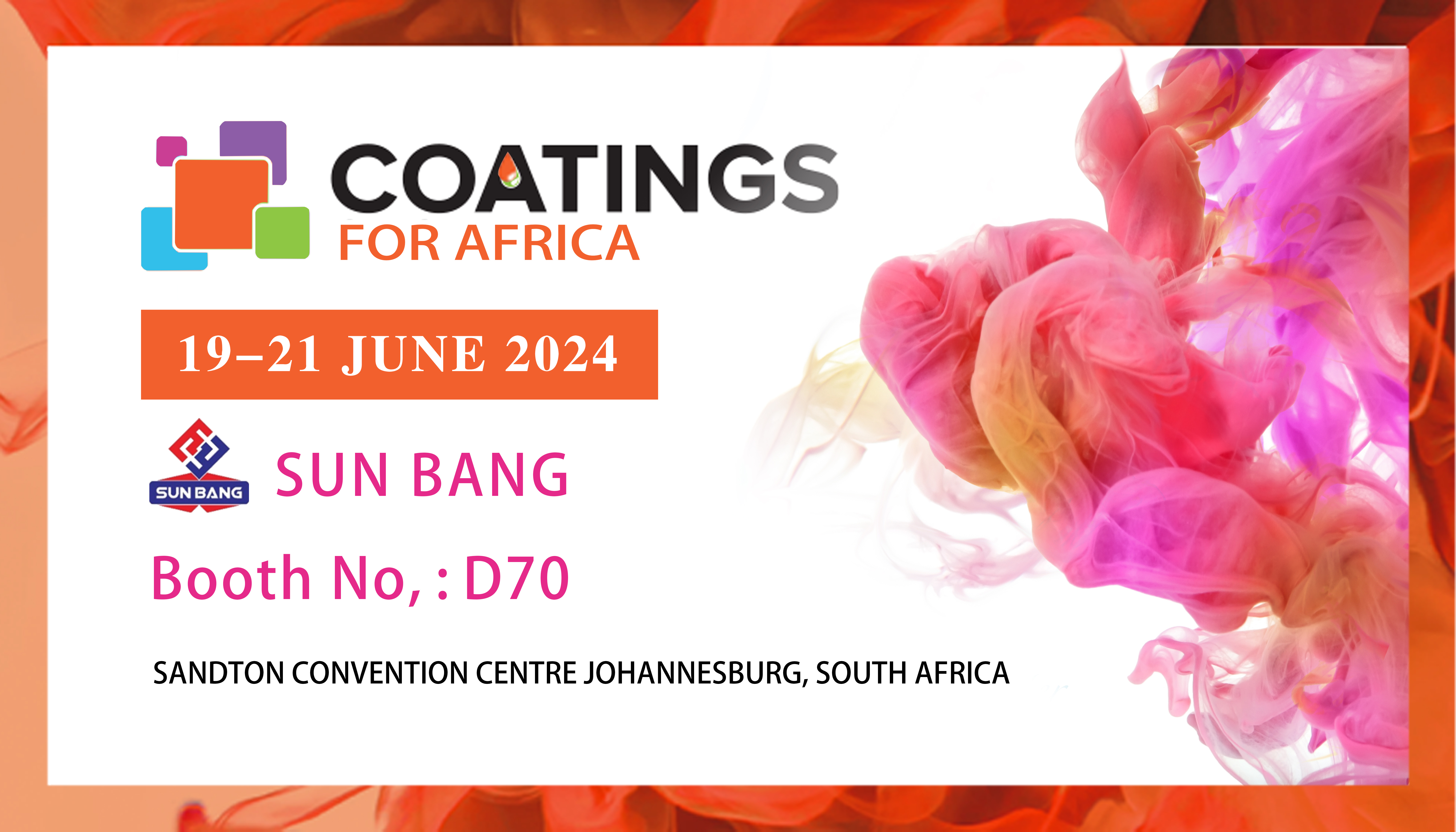 COATINGS FOR AFRICA  will be held on June 19-21th,2024.Welcome to our booth No.:D70